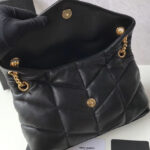 Saint Laurent Loulou Puffer Small Bag In Quilted Lambskin Black